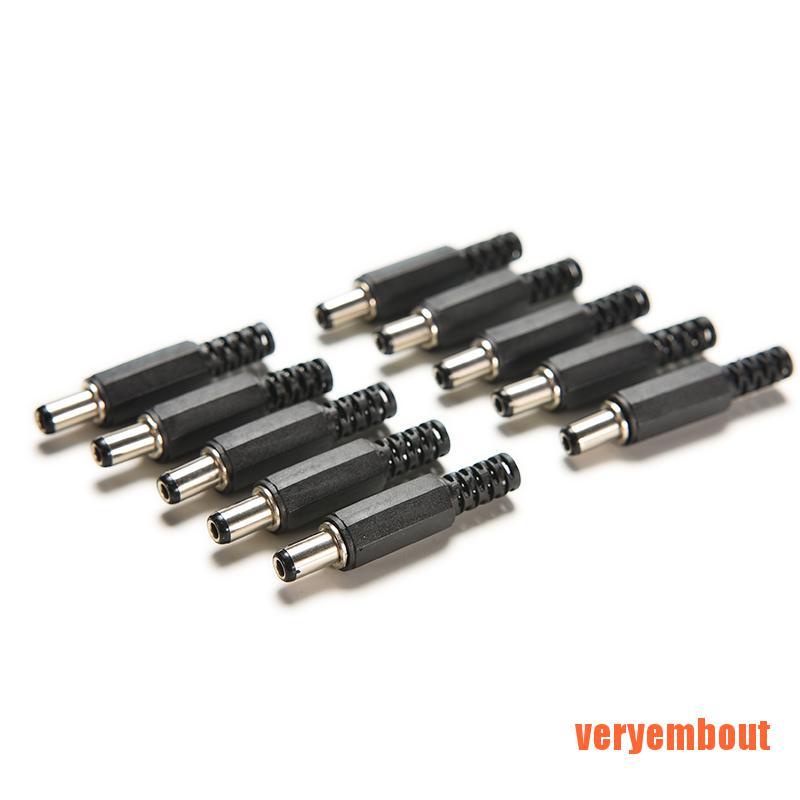 Set 10 Đầu Nối Nguồn DC 2.1mm / 5.5mm Màu Đen