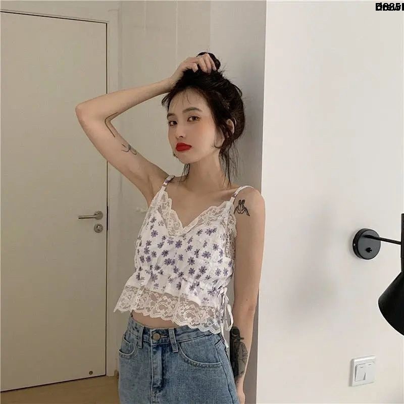 Áo croptop lụa 2 dây phong cách mùa hè cho nữ