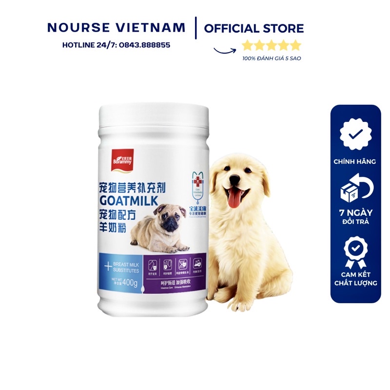 Sữa cho chó con Borammy Sữa bột cho chó cung cấp vitamin phát triển toàn diện BM06