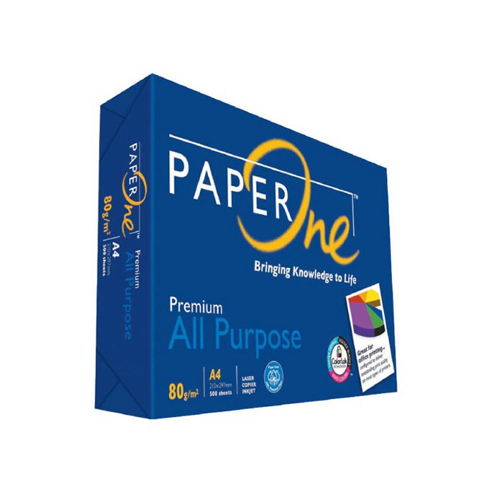 Giấy in Paper One A4 Định Lượng 80 Gsm đóng gói 500 tờ trên 1 ram giấy