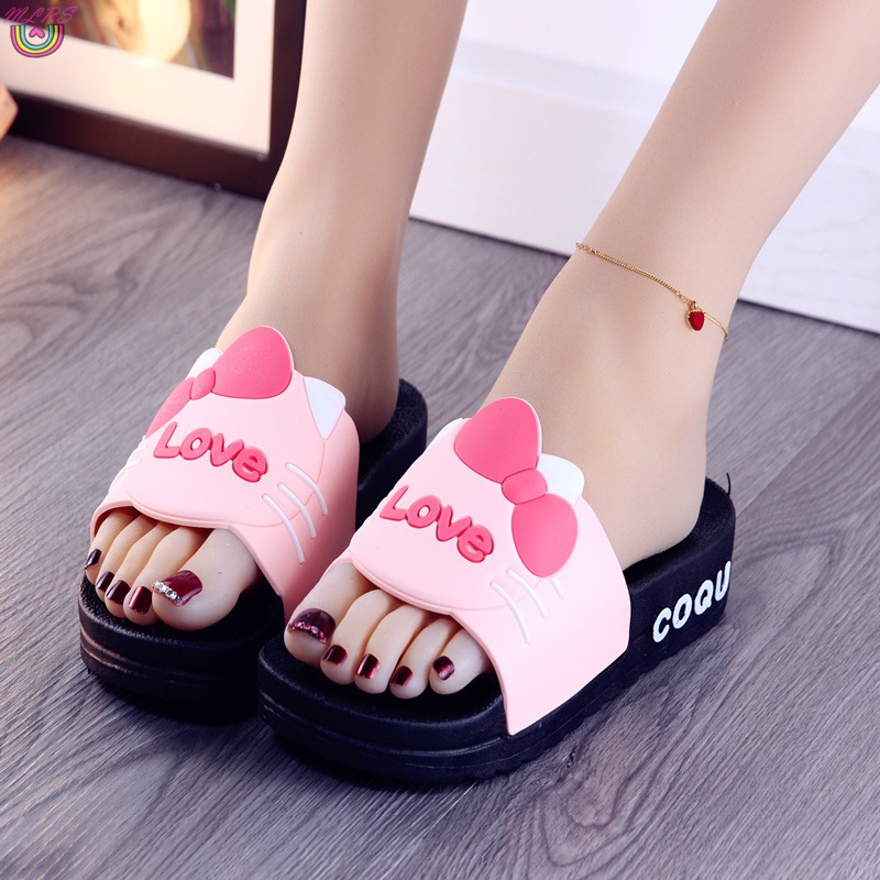 Dép Cao Su Đế Dày Chống Trượt Họa Tiết Hoạt Hình Hello Kitty Dễ Thương