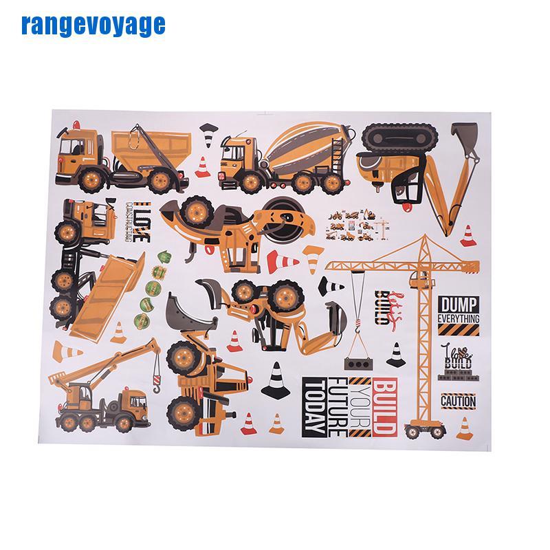 Sticker Dán Tường Hình Máy Xúc Xây Dựng / Xây Dựng Diy