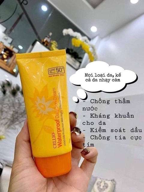 🎀Kem chống nắng cellio SPF 50PA+