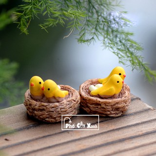[Giá Siêu Rẻ] Tổ Chim Vàng - Phụ kiện trang trí cho cây xanh để bàn làm việc, mô hình trang trí cho bể cá, tiểu cảnh