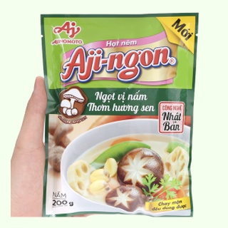 Hạt nêm vị nấm chay Aji-ngon gói 200g - Hạt nêm Aji-ngon bừng vị nấm bùi vị sen bịch 200gr