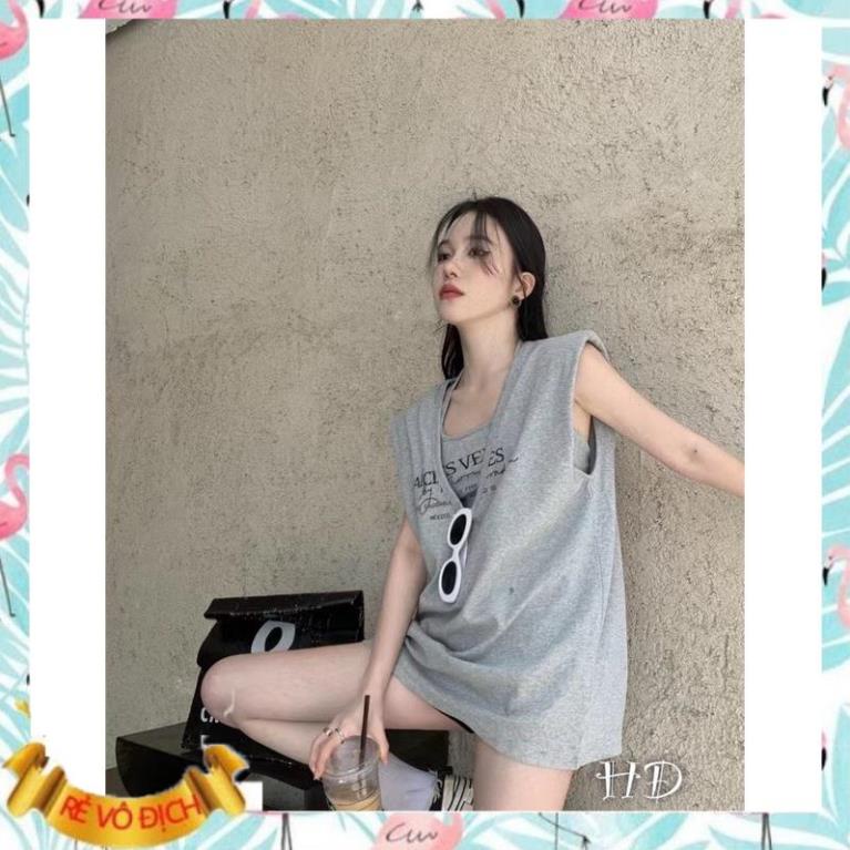 SET ÁO CROPTOP HAI DÂY MIX ÁO TANKTOP IN CHỮ