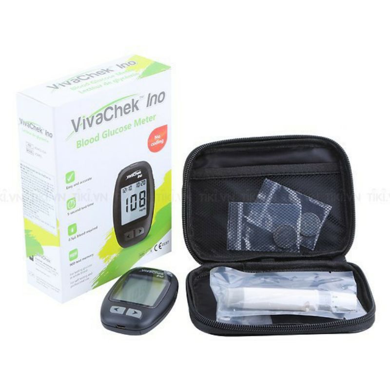 Máy đo đường huyết, que thử đường huyết Vivacheck INO tặng kèm 50 que test hàng chính hãng công nghệ Mỹ