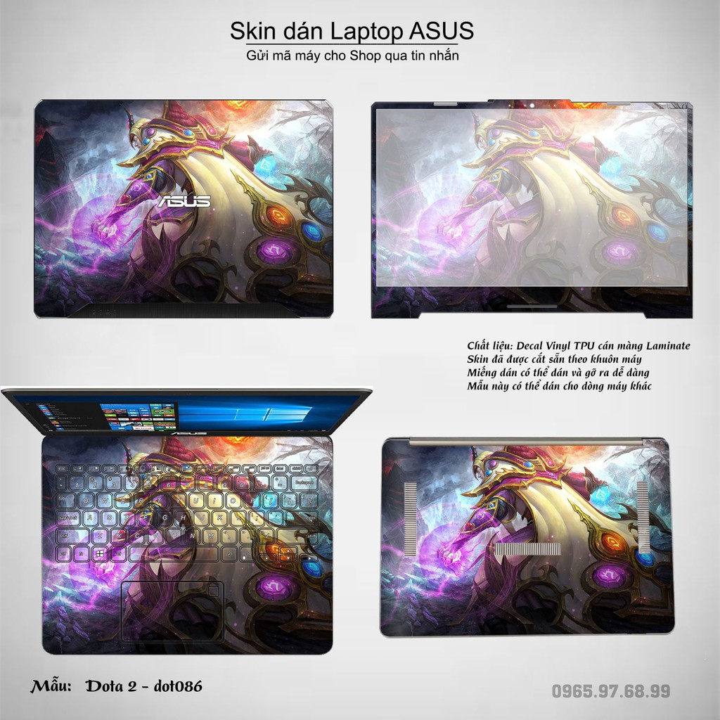 Skin dán Laptop Asus in hình Dota 2 bộ 15