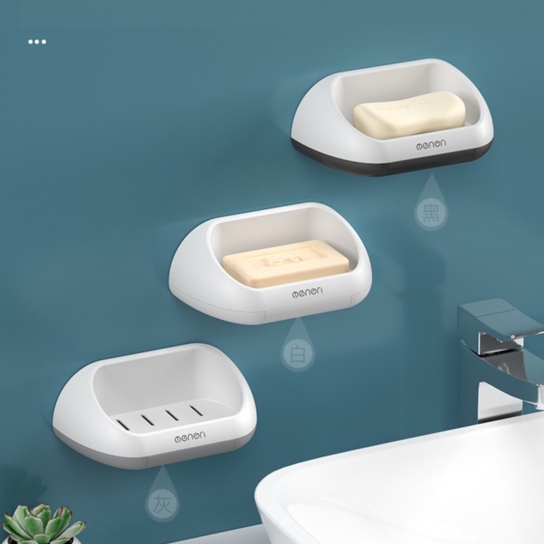 Khay Để Xà Bông Nhà Tắm OENON,Kệ Để Xà Bông Chất Liệu Nhựa ABS, INOX Dán Tường Gạch Men