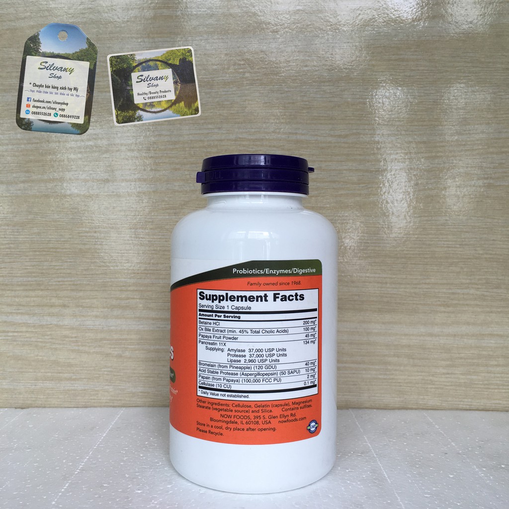 Super Enzymes Now Foods – Hỗ Trợ Tiêu Hóa, Hấp Thu Dinh Dưỡng Tốt Hơn - 180 caps | Thế Giới Skin Care