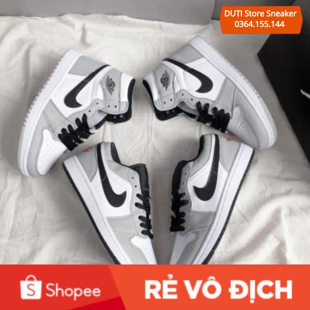 [ Full Box bill ] Giày Jordan 1 Low Smoke Grey, Giày thể thao JD1 Xám thấp nam nữ