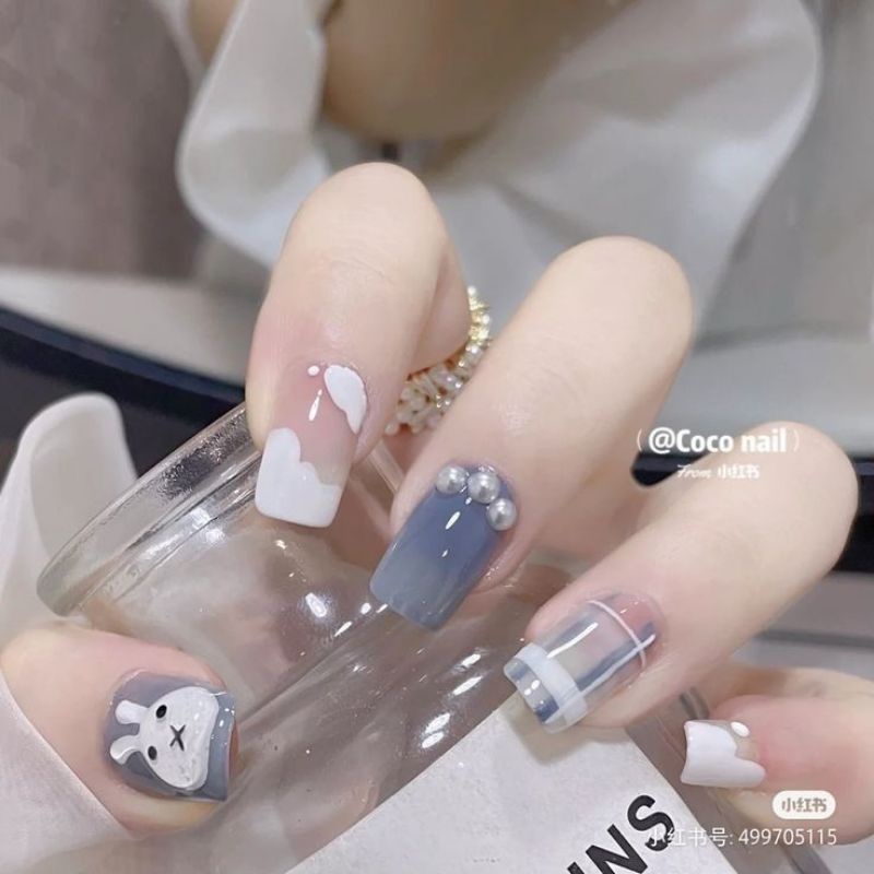 Móng tay thiết kế hình thỏ cute - kèm keo❤