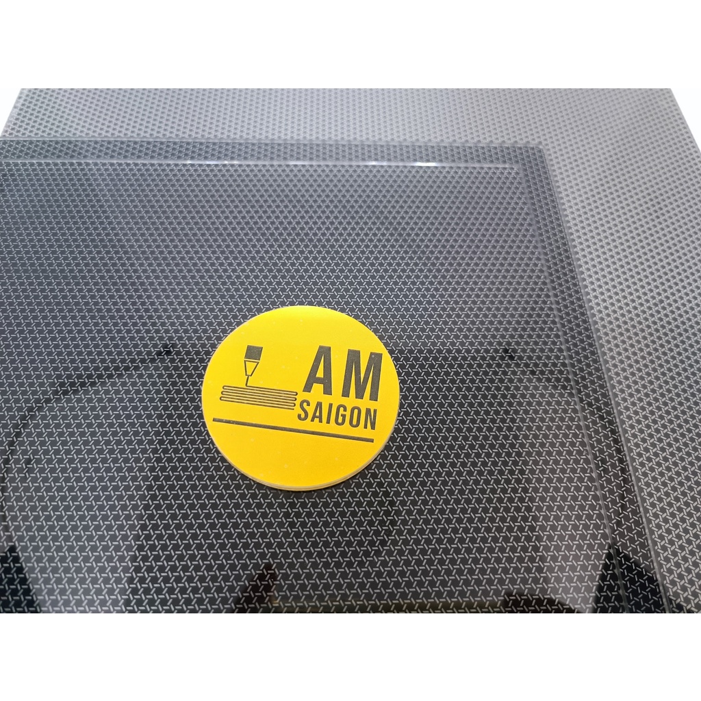 Tấm bàn in Ultrabase thế hệ mới vân carbon bề mặt phủ silicon dành cho máy In 3D có bàn nhiệt