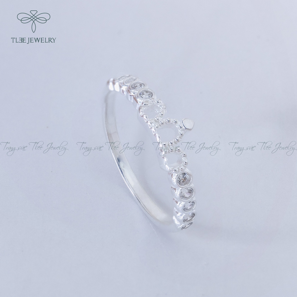 Nhẫn bạc nữ TLEE vương miện ba chóp xinh xắn NCJ A0134