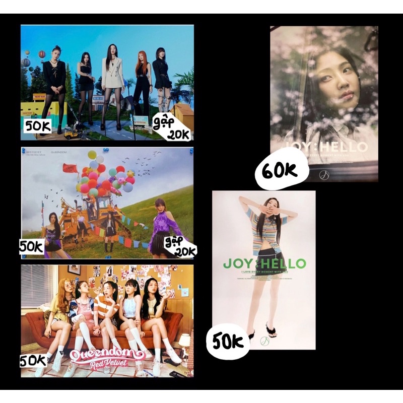 poster áp phích dán tường Queendom,Joy Hello,Red Velvet,RV,RVV,Irene,Seulgi,Wendy,Yeri