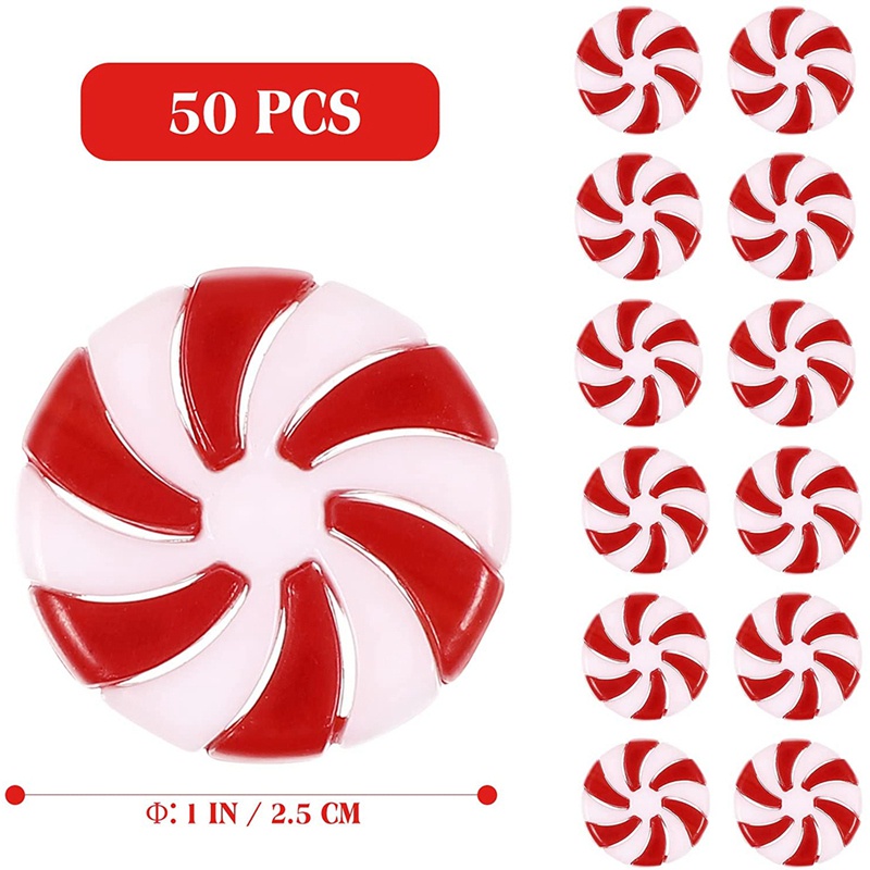 Set 50 Cây Kẹo Giáng Sinh Trang Trí 25mm