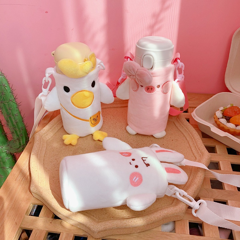 túi đựng bình nước bằng nhung siêu cute - ngang 6.5cm x cao 15cm