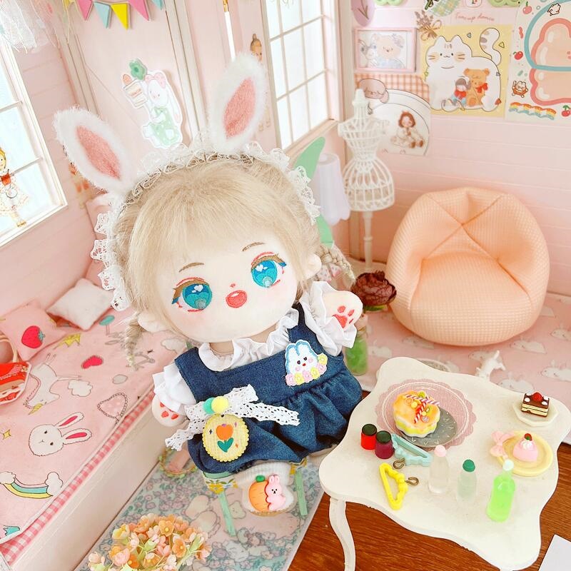 Set Quần Áo 20cm Họa Tiết Thỏ Hoạt Hình Dễ Thương Cho Búp Bê