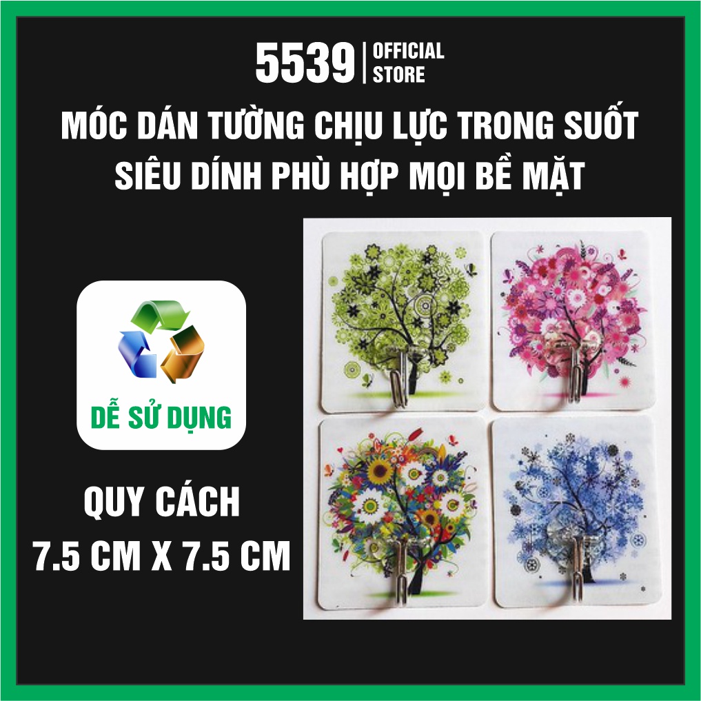 Móc dán tường chịu lực, móc dán tường siêu dính trong suốt treo quần áo đa năng thích hợp mọi bề mặt giá sỉ - Shop 5539