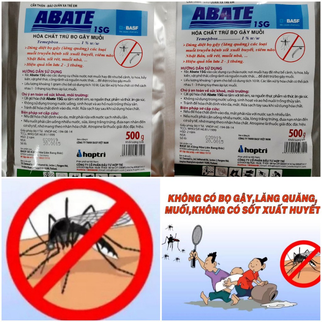 Thuốc diệt muỗi,lăng quăng Abate 1SG 500g