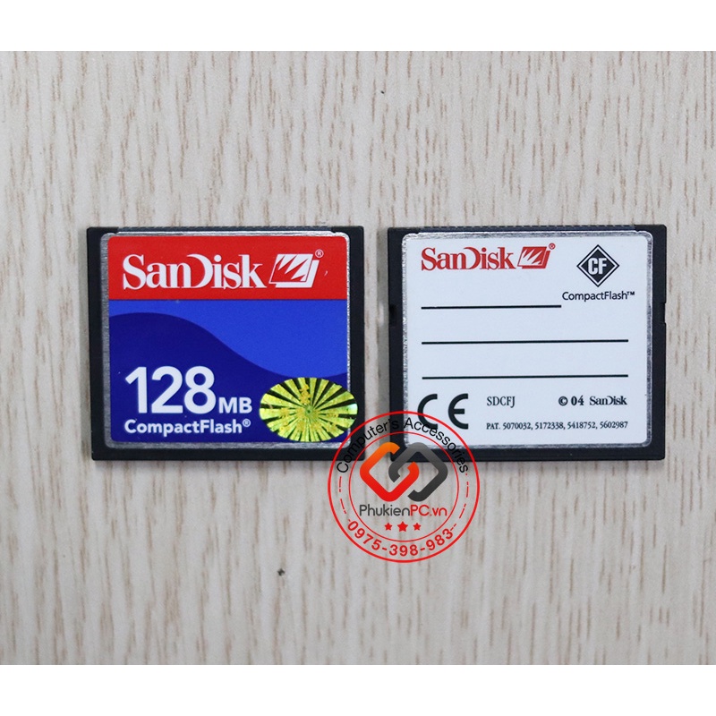 Thẻ nhớ CF Card SanDisk 64mb 128mb 256mb 512mb 1gb 2gb 4gb chính hãng cho CNC, PLC, cơ khí chính xác