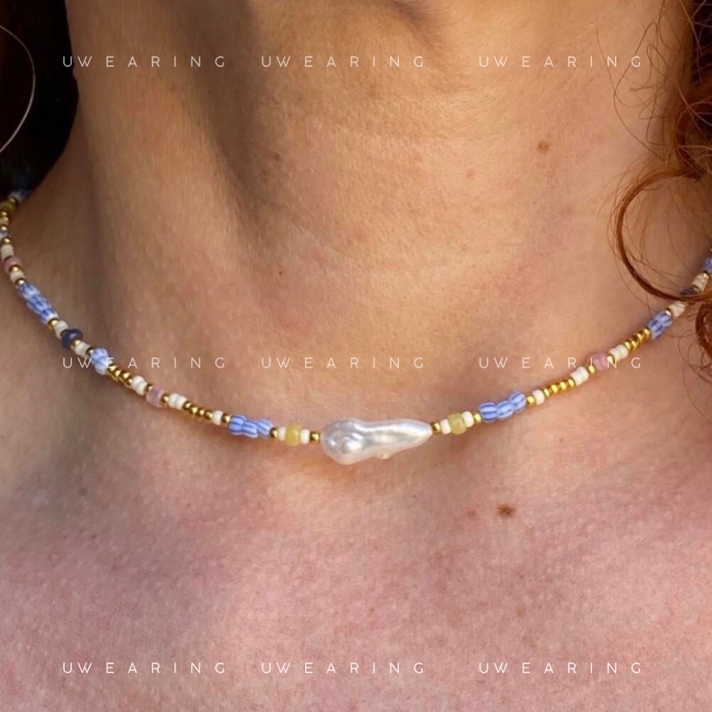 Vòng cổ UW blue phong cách vintage