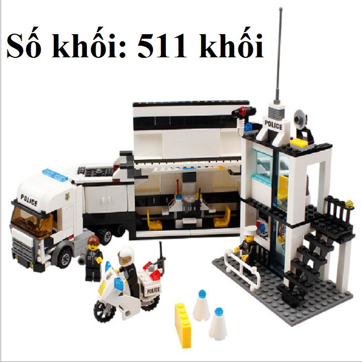 (Hộp Nặng) Lắp Ráp Xếp Hình LEGO POLICE Xe Cảnh Sát Tuần Tra Di Động Của Sở Cảnh Sát Trạm cảnh sát cơ động Kaizhi 6727