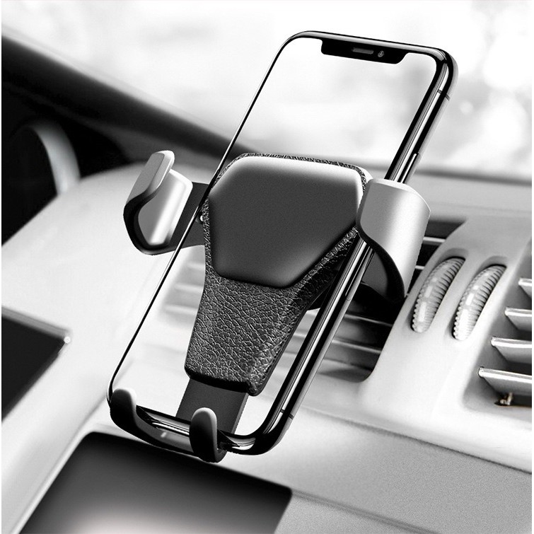 Giá đỡ kẹp điện thoại trên xe hơi hình tam giác tự động gắn khe máy lạnh chắc chắn nhỏ gọn dễ lắp đặt siêu tiện lợi