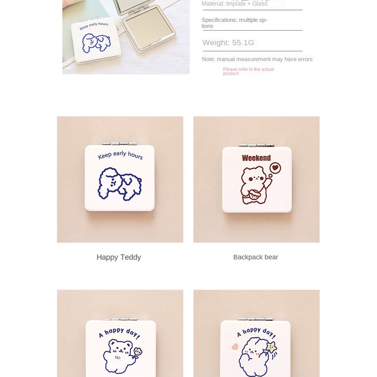 Gương mini cầm tay, Gương trang điểm mini hai mặt bỏ túi cao cấp dễ thương, Gương Mini Gập Hai Mặt Dễ Thương Hàn Quốc, Gương Trang Điểm Hai Mặt Gấp Gọn Họa Tiết Thỏ bunny Dễ Thương Phong Cách Hàn Quốc
