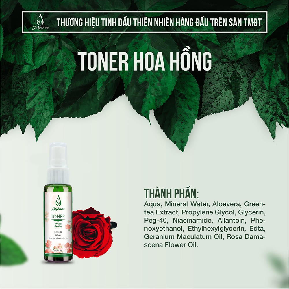 Toner chiết xuất tinh dầu Hoa Hồng 38ml JULYHOUSE | BigBuy360 - bigbuy360.vn