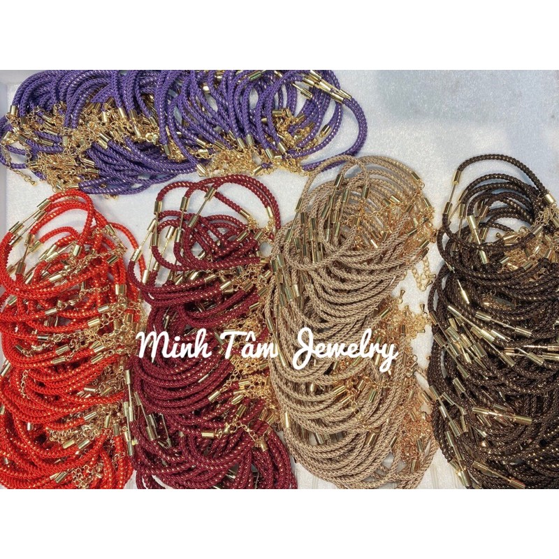 Vòng tay dây dù đeo charm,Vòng đeo charm chất liệu dây dù khoá mạ vàng-Minh Tâm Jewelry