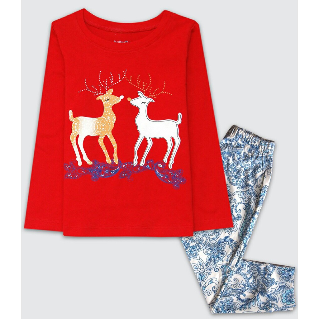 Bộ thun tay dài in tuần lộc cho Giáng sinh ấm áp