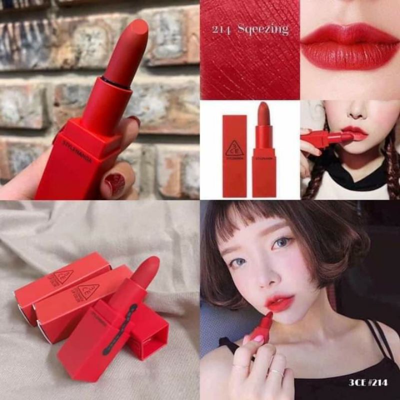SON 3CE RED RECIPE MÀU 214 SQUEEZING- HÀN QUỐC