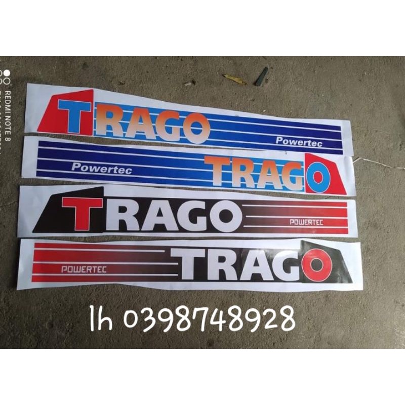 CẶP TEM CHỮ TRAGO DÁN CÁNH CỬA XE TẢI, XE Ô TÔ