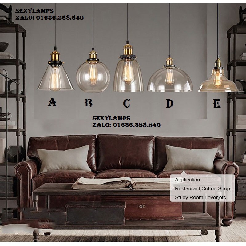 ĐÈN THẢ THỦY TINH (GIÁ KÈM BÓNG LED EDISON ST64_4W_TTT NHƯ HÌNH)