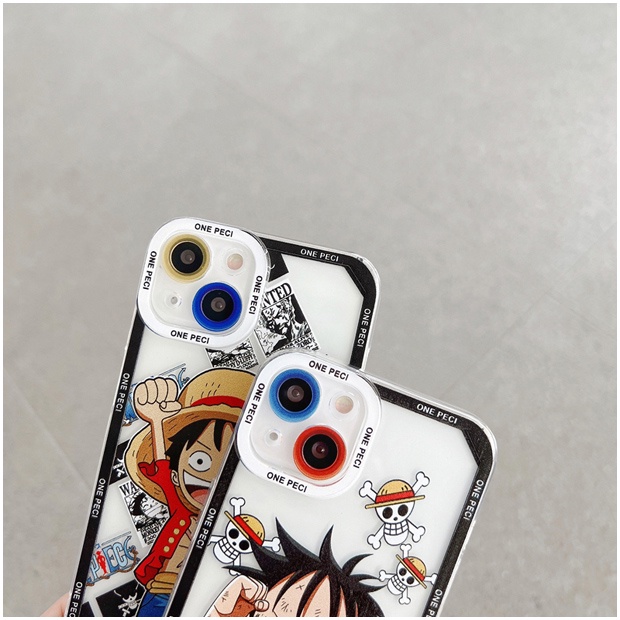 Ốp Điện Thoại Silicon Dẻo Họa Tiết Hoạt Hình One Piece Luffy Cho iPhone 13 12 Pro Max 11 7 8 Plus X XS