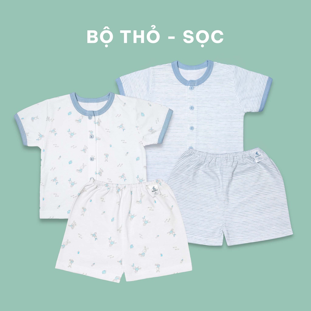 Combo 2 Bộ Quần Áo Cộc Sơ Sinh MIOMIO Cho Bé Trai, Bé Gái (Từ 0 - 24 Tháng), Vải Cotton