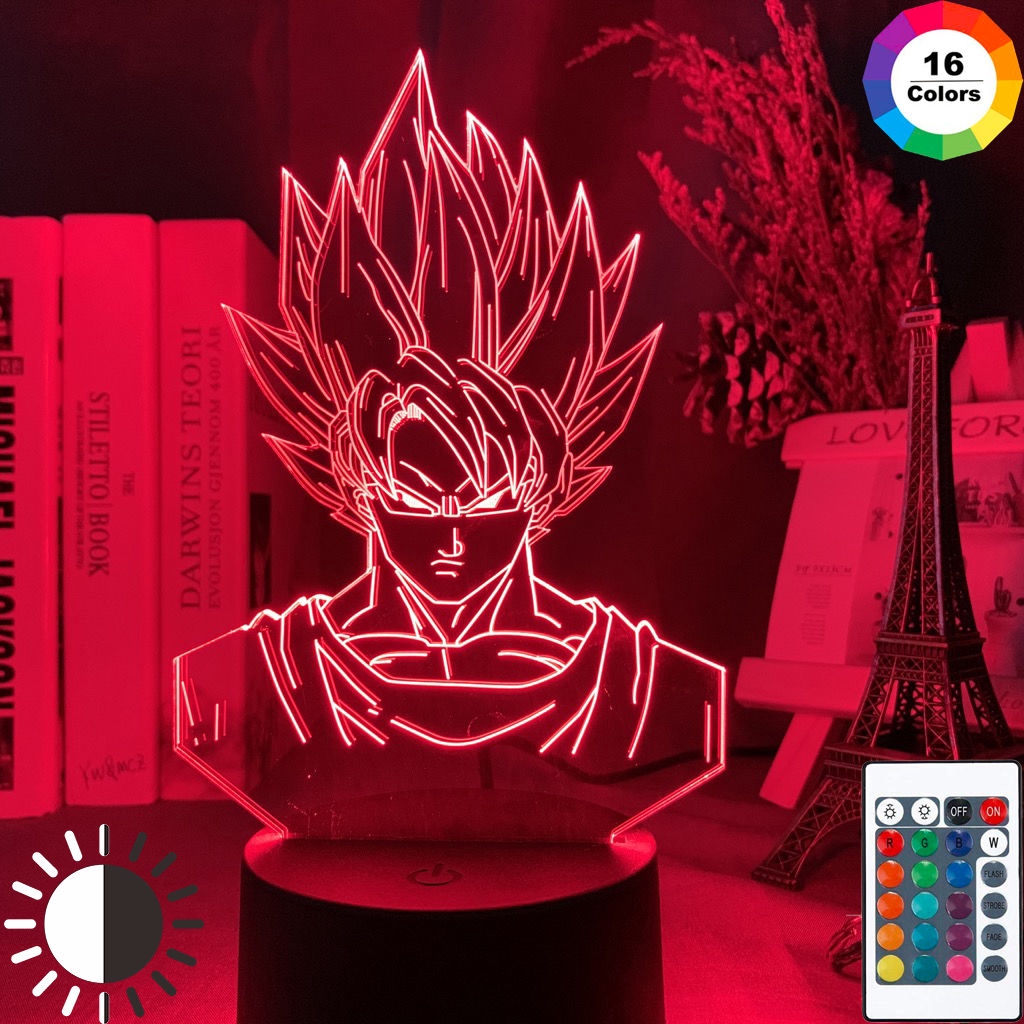 DRAGON BALL Đèn Led 3d Tạo Hình Goku Độc Đáo