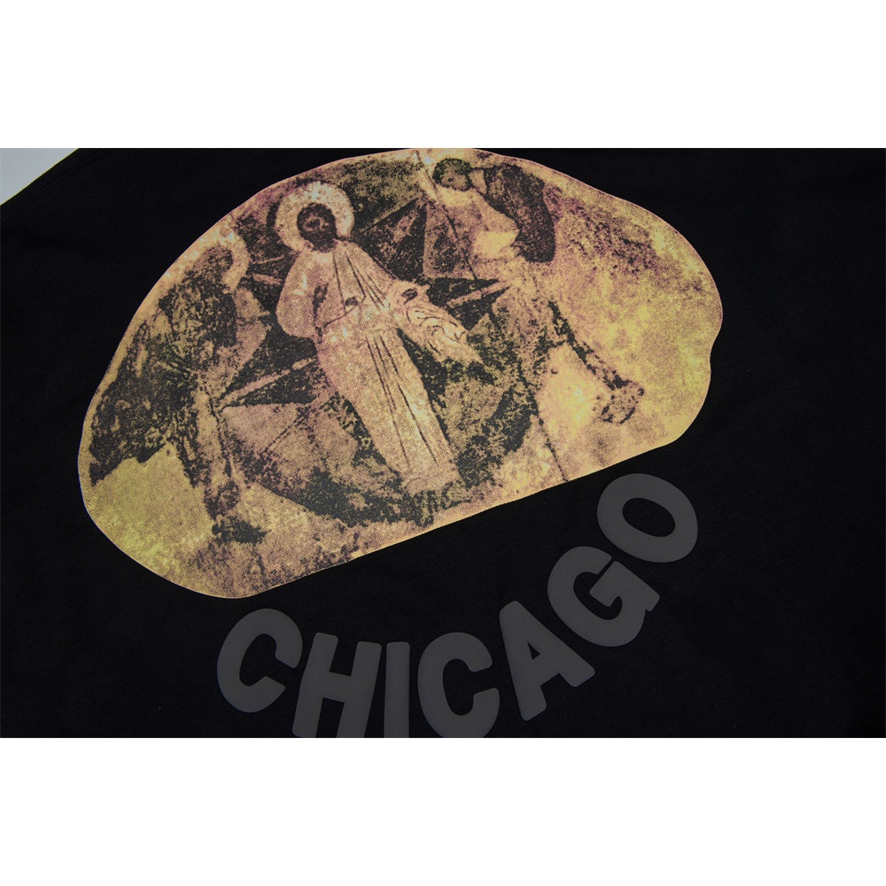 CPFM KANYE Kanye Sanshen oil painting niche tide brand American high street loose couple cotton short-sleeved T-shirt