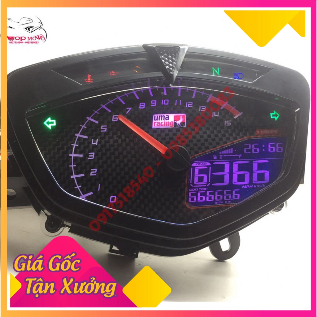 ĐỒNG HỒ UMA RACING KOSO 1-1 CHO SIRIUS/ EXCITER 2006-2010 (Ảnh Sp thật)