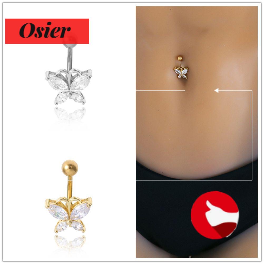 Khuyên xỏ rốn hình bướm bằng thép không gỉ nhiều màu sắc thời trang