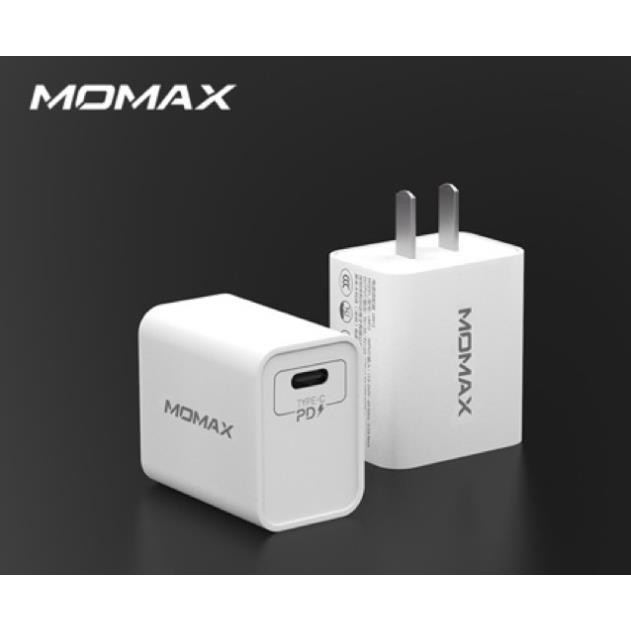Bộ sạc nhanh MOMAX PD dùng cho iPhone,iPad,Samsung (18W, Type C Power Delivery, 100V-240V 50Hz/60Hz)