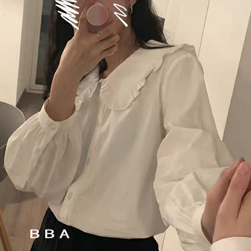 Áo Sơ Mi Tay Dài Phong Cách Retro Hàn Quốc Cho Nữ