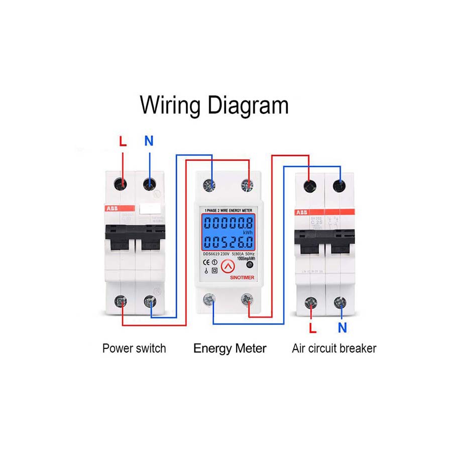 Sinotimer DDS6619-526L Công tơ 1 pha đa chức năng  120/230V 5A, kiểu AT cài Thẩm mỹ cao