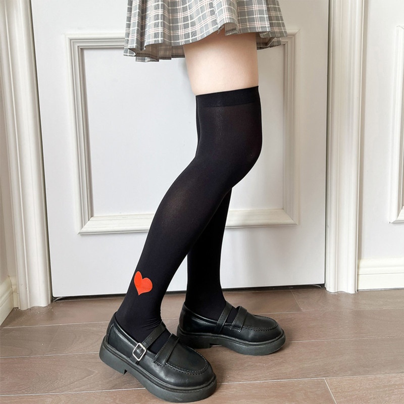 XIXI Tất Chân Mỏng In Hình Trái Tim Phong Cách Lolita Nhật Bản Cho Nữ