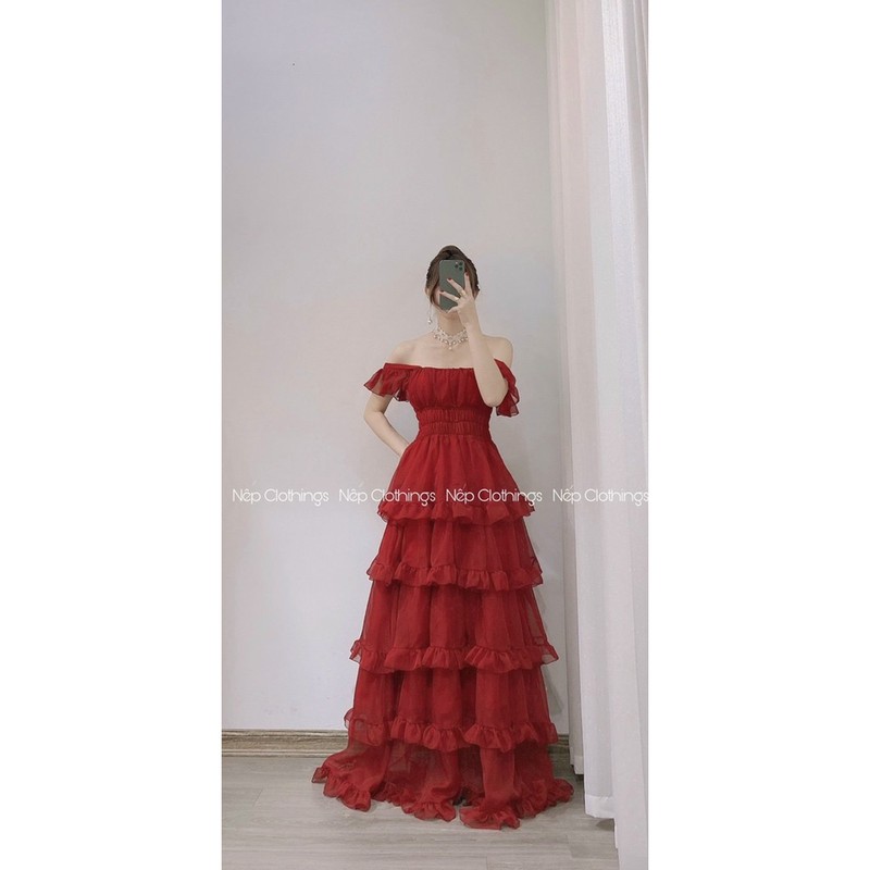 Váy maxi tầng xịn loại 1- 2 lớp  [HOT NHẤT] chất siêu xịn