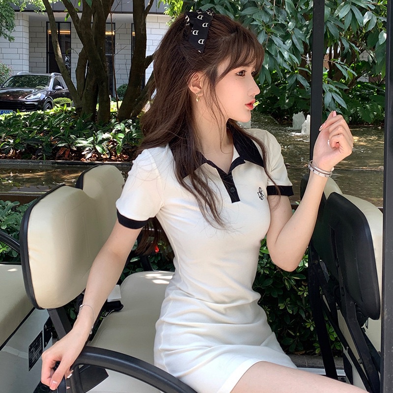 [Jamela] Váy POLO thêu hoạ tiết Dáng Ôm Body phối viền cao cấp