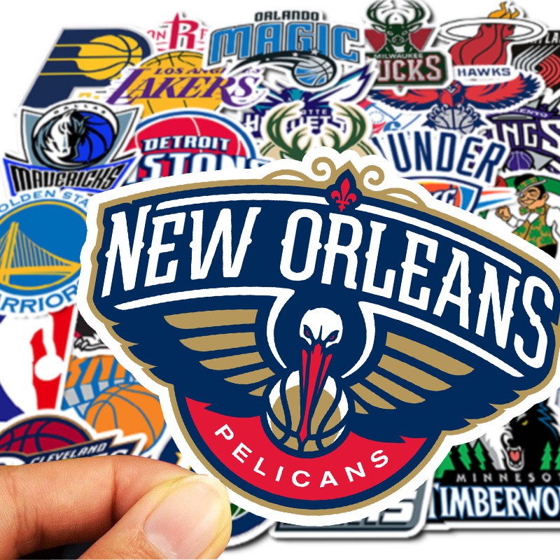 Sticker Bóng Rổ NBA 32 Decal Hình Dán Boston Celtics Chicago Bulls Golden State Warriors Houston Rockets Los Angeles