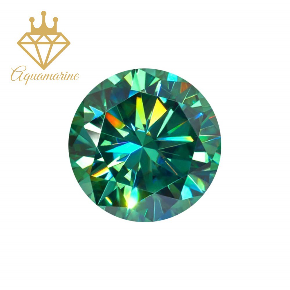 (4-7ly) Kim cương nhân tạo Moissanite Round Green