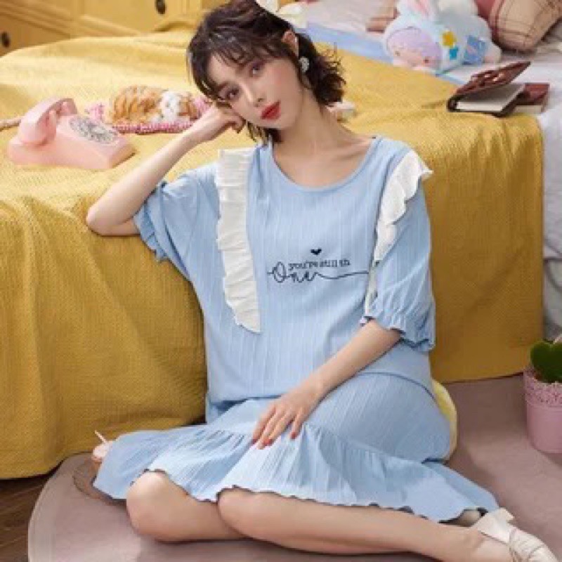 Váy ngủ pijama nữ ngắn tay nhiều màu | BigBuy360 - bigbuy360.vn